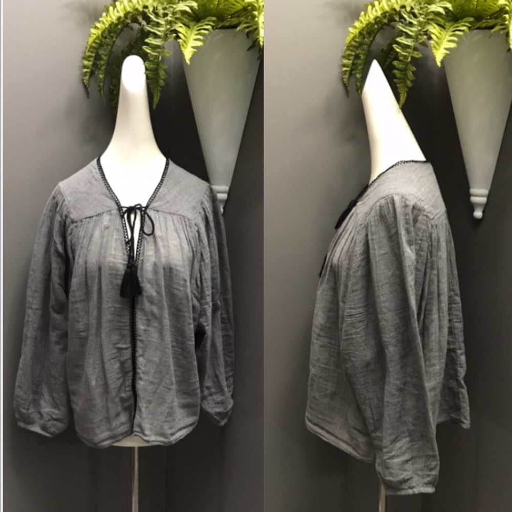 ZARA trafaluc collection gauzy boho top